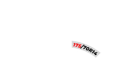 Neumático XBRI girando, mostrando cada parte de la medida en secuencia.