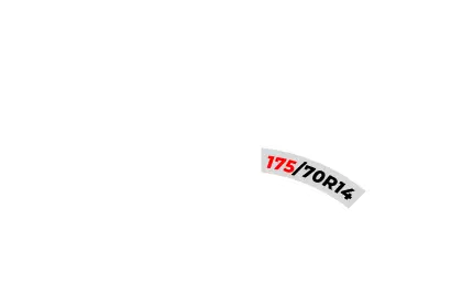 Neumático XBRI girando, mostrando cada parte de la medida en secuencia.